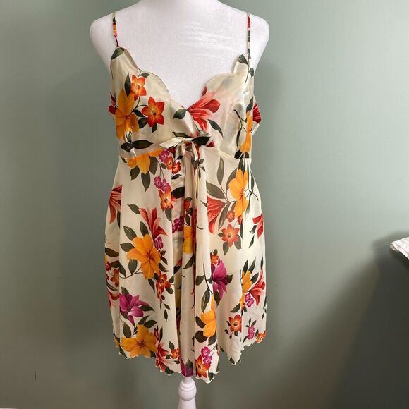 Victorias Secret Robe Chemise Set Womens Large Floral Satin Romantic 2 pc - Picture 3 of 15